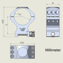 Vector Optics 34mm X-Accu Medium Profile Picatinny Rings