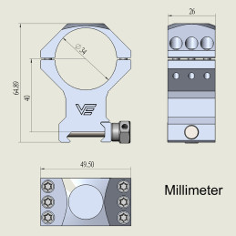Vector Optics 34mm X-Accu High Profile Picatinny Rings