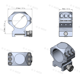 Vector Optics  X-Accu 1" 30 mm Low Profile Picatinny Scope Rings