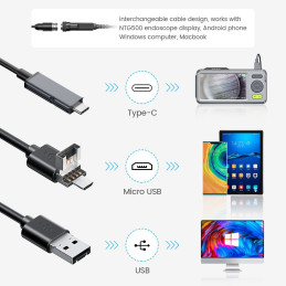 Teslong NTG500 114 cm / 45-Inch Flexible Rifle Borescope with 5-inch IPS Screen + 5 different size mirrors