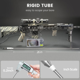 Teslong NTG500H 26-Inch / 66cm Rigid Rifle Borescope with 5-inch IPS Screen + 5 different size mirrors