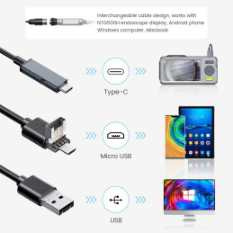 Teslong NTG500H 26-Inch / 66cm Rigid Rifle Borescope with 5-inch IPS Screen + 5 different size mirrors