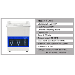 Tullker T-010S 2L Digital Ultrasonic Cleaner