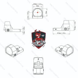 Vector Optics Frenzy 1x22x26 MOS Multi Reticles Pistol Red Dot Sight