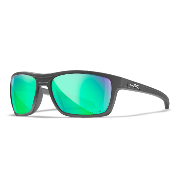 Wiley-X WX Kingpin sunglasses (Matte Graphite/CAPTIVATE™ Polarized Green Mirror)