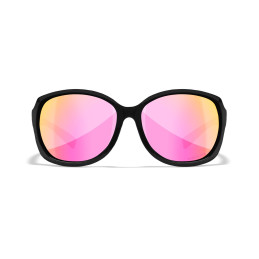 Wiley-X WX Mystique sunglasses (Gloss Black/CAPTIVATE™ Polarized Rose Gold Mirror)