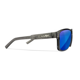 Wiley-X WX Trek sunglasses (Gloss Crystal Dark Grey/CAPTIVATE™ Polarized Blue Mirror)