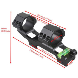 Vector Optics 30mm/25.4mm One Piece ACD Mount Extra Light Bubble Level Cant. Monoblock.