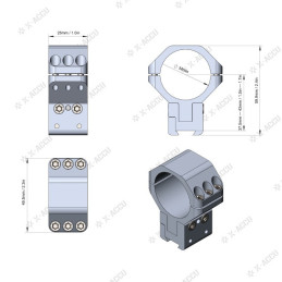 Vector Optics X-ACCU 34mm Adjustable Elevation Dovetail Rings