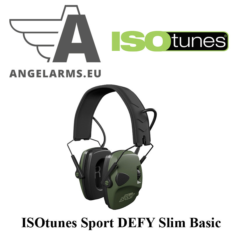 ISOtunes Sport DEFY Slim Basic - active, compact headphones for hunting & shooting sports - SNR: 27 dB - green/black