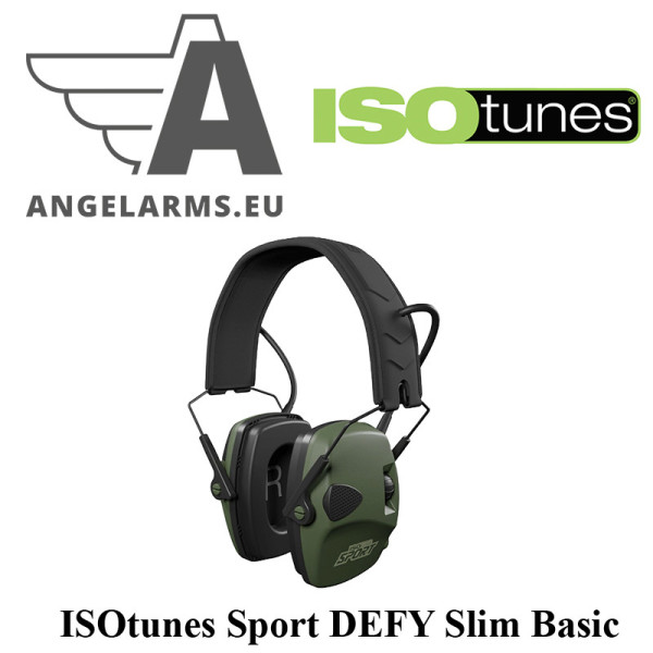 ISOtunes Sport DEFY Slim Basic - active, compact headphones for hunting & shooting sports - SNR: 27 dB - green/black