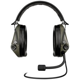 Sordin Supreme MIL CC Slim Hearing Protection - Active Military Hearing Muff - Green color_- Nexus Downlead & Leather Band
