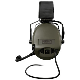 Sordin Supreme MIL CC Slim Hearing Protection - Active Military Hearing Muff - Green color_- Nexus Downlead & Leather Band