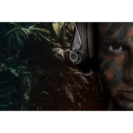 Sordin Supreme MIL CC Slim Hearing Protection - Active Military Hearing Muff - Green color_- Nexus Downlead & Leather Band