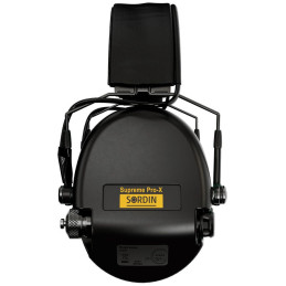 Sordin Supreme Pro-X Slim earmuffs - active hunting earmuffs - EN 352 - foam cushion, leather band, black