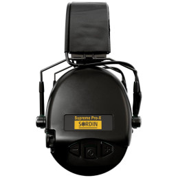 Sordin Supreme Pro-X Slim earmuffs - active hunting earmuffs - EN 352 - foam cushion, leather band, black