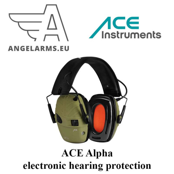 ACE Alpha electronic hearing protection - with gel pads and active noise amplification - SNR: 29 dB