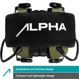 ACE Alpha electronic hearing protection - with gel pads and active noise amplification - SNR: 29 dB