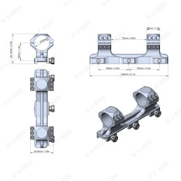 Vector Optics X-ACCU 30mm 1.4" High Profile 1- Piece 20MOA Picatinny Mount