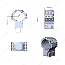 Vector Optics 30mm X-Accu 1.25in Profile Dovetail Scope Rings