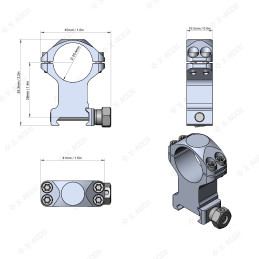 Vector Optics 25.4mm X-Accu 1.4" High Profile Picatinny Rings