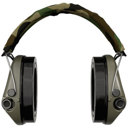 Sordin Supreme Pro-X Hearing Protection - Active Hunting Hearing Protector - EN 352 - Gel Cushion, Camo Band & Green Capsule