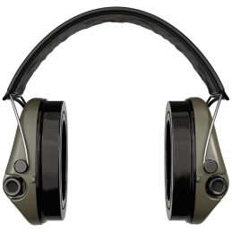 Sordin Supreme Pro hearing protection - active hunting hearing protector - EN 352 - gel cushion, leather band & green capsule