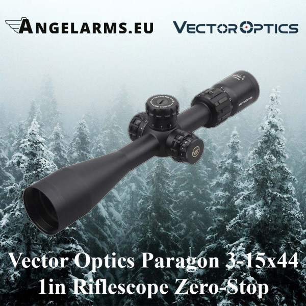 Vector Optics Paragon 3-15x44 1in Riflescope Zero-Stop