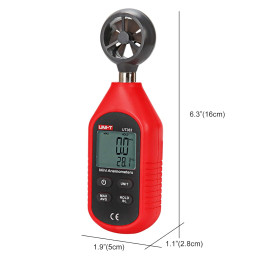 UNI-T UT363 Handheld Anemometer Wind Speed Meter Wind Chill Air Temperature Gauge -14°F to 122°F (-10°C to 50°C)-3