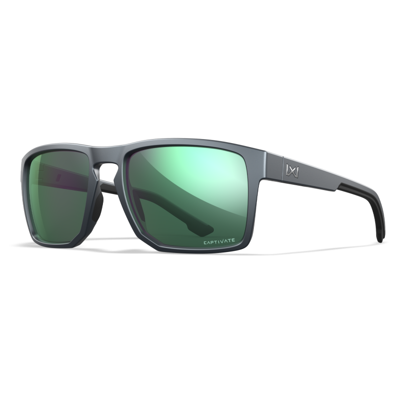 Wiley-X FOUNDER Captivate Polarized Green Mirror, Matte Graphite Frame