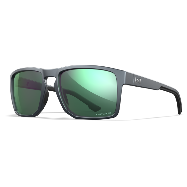 Wiley-X FOUNDER Captivate Polarized Green Mirror, Matte Graphite Frame