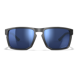 Wiley-X FOUNDER Captivate Polarized Blue Mirror, Gloss Crystal Grey