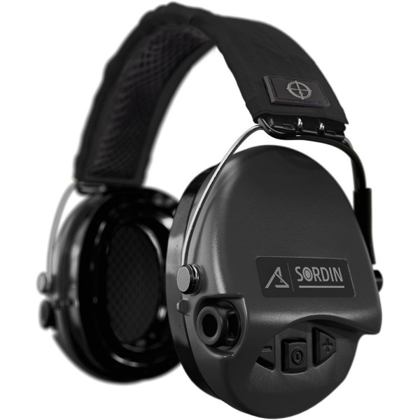 Sordin Ear Defenders - Active & Electronic - Hearing Protectors Black Headband & Black Cups GEN2