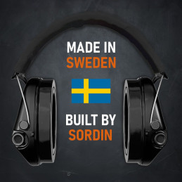 Sordin Ear Defenders - Active & Electronic - Hearing Protectors Black Headband & Black Cups GEN2-0