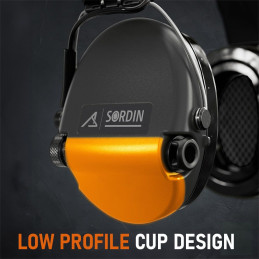 Sordin Ear Defenders - Active & Electronic - Hearing Protectors Black Headband & Black Cups GEN2-4