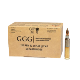 GGG Ammo .223REM, 62 grain (4.0 gram) FMJ bullet