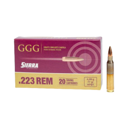 GGG Ammo .223 REM, 77 grain (5.0 gram) HPBT Sierra MatchKing bullet