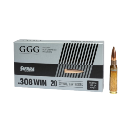 GGG Ammo .308 WIN, 168 grain (10.9 gram) HPBT Sierra MatchKing bullet