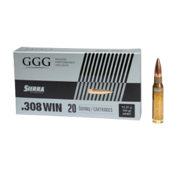 GGG Ammo .308 WIN, 190 grain (12.3 gram) HPBT Sierra MatchKing bullet