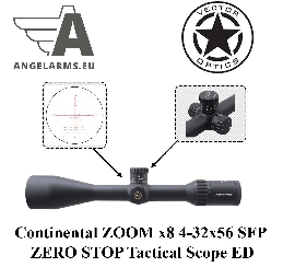 Vector Optics Continental ZOOM x8 4-32x56 SFP ZERO STOP Tactical Scope ED
