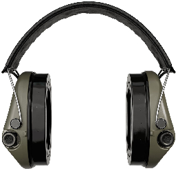 Sordin Supreme Pro hearing protection - active hunting hearing protector - EN 352 - gel cushion, leather band & green capsule