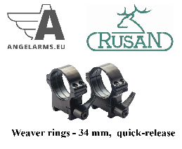 Rusan Weaver rings - 34 mm, quick-release
