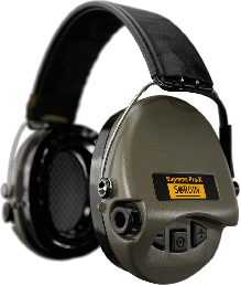 Sordin Supreme Pro-X LED Hearing Protection - Active Hearing Protector - EN 352 - Gel Cushion, Leather Strap & Green Capsule