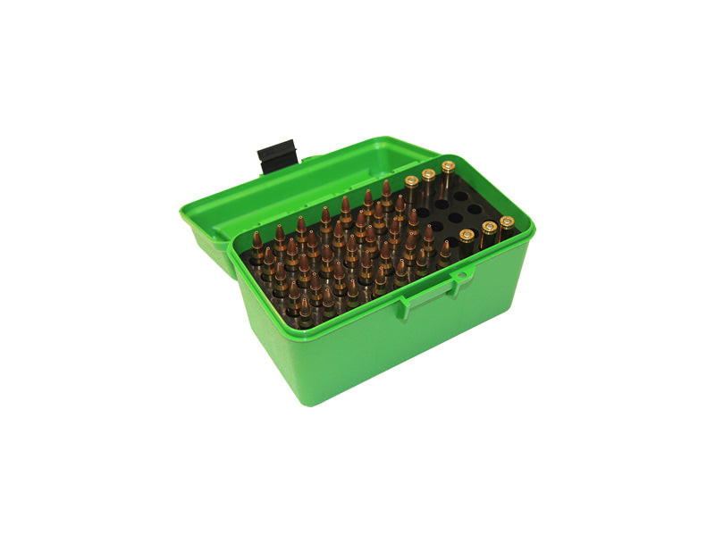 MTM H50-RM-10 - Deluxe Ammo Box 50 Round Handle 22-250 243 308 MTM H50-RM-10 - Deluxe Ammo Box 50 Round Handle 22-250 243 308
