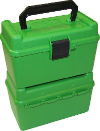 MTM H50-RM-10 - Deluxe Ammo Box 50 Round Handle 22-250 243 308